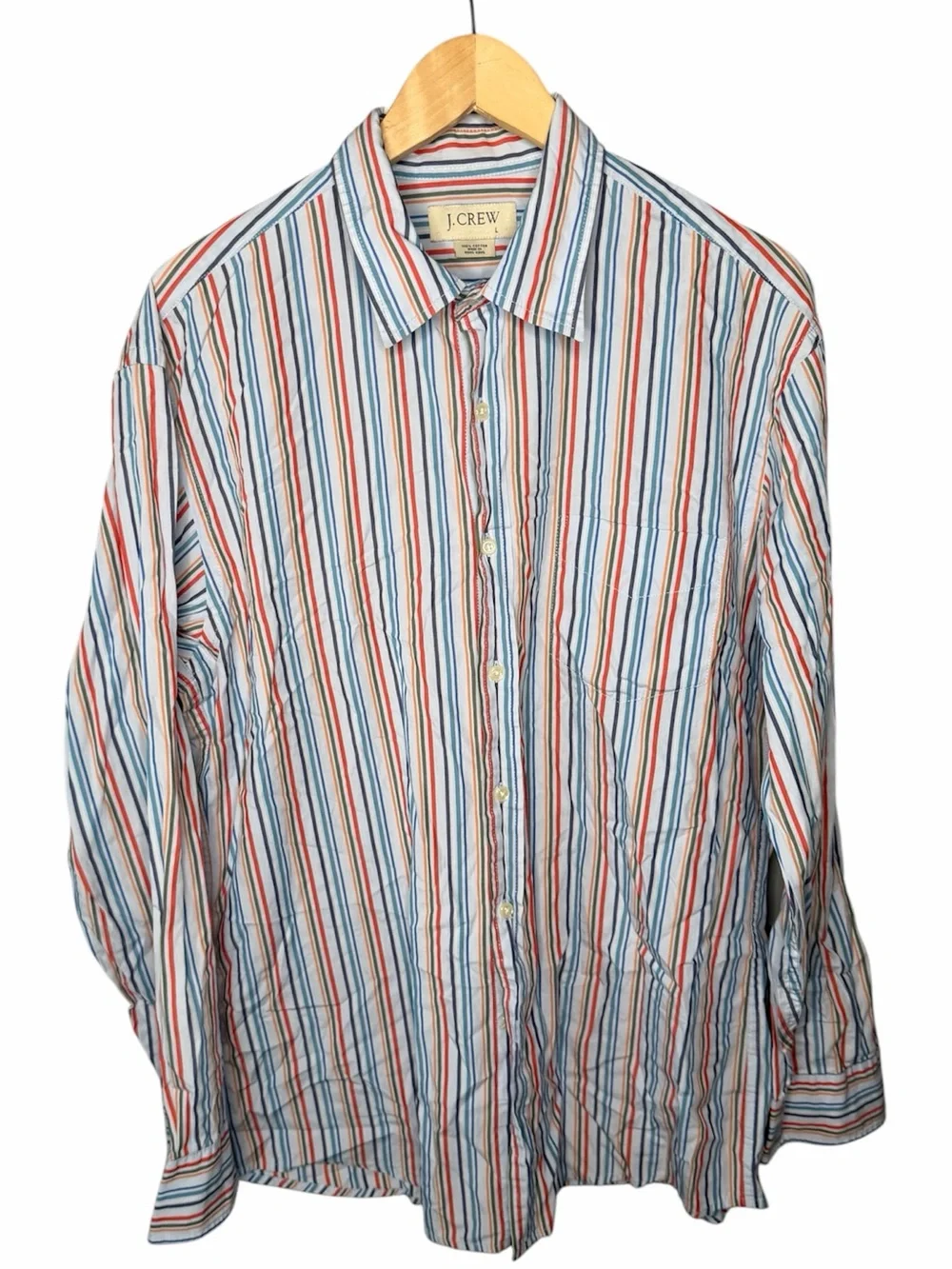 J. Crew Vintage Multicolor Stripe Button Down Shirt Preppy